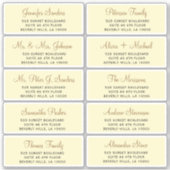 Faux goudscript individuele gastadresetiketten sticker (Voorkant)