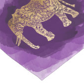 faux goudstamolifant paarse borstelslag korte tafelloper (Hoek)