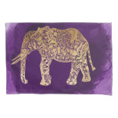 faux goudstamolifant paarse borstelslag kussensloop (Voorkant)