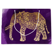 faux goudstamolifant paarse borstelslag large cadeautasje (Voorkant)