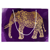 faux goudstamolifant paarse borstelslag large cadeautasje (Achterkant)