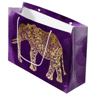 faux goudstamolifant paarse borstelslag large cadeautasje