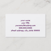 faux goudstamolifant paarse borstelslag visitekaartje (Achterkant)