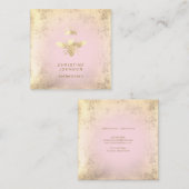 FAUX goudvogel koningin roze Vierkante Visitekaartje (Voorkant / Achterkant)