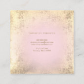 FAUX goudvogel koningin roze Vierkante Visitekaartje (Achterkant)