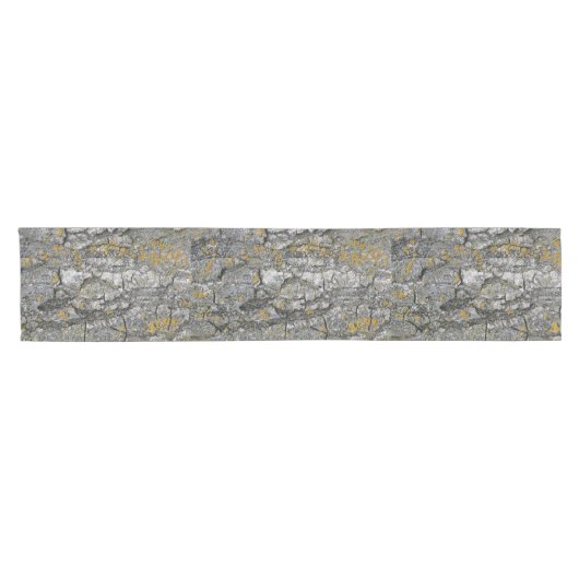 Faux Gray Grunge Wood Tree Bark Korte Tafelloper (Horizontaal)