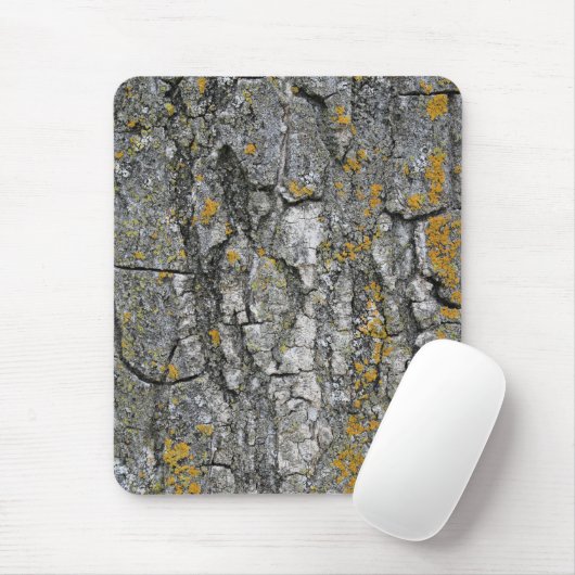 Faux Gray Grunge Wood Tree Bark Muismat (Met muis)