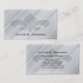 Faux Gray Marble Fleur de Lis Visitekaartje (Voorkant / Achterkant)