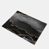 Faux Gray Marged Agate Golden Glitter Black Stone Deurmat (Schuin)