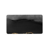 Faux Gray Marged Agate Golden Glitter Black Stone Etiket (Voorkant)