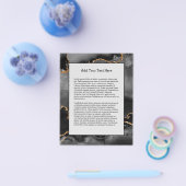 Faux Gray Marged Agate Golden Glitter Black Stone Flyer (Enkel)