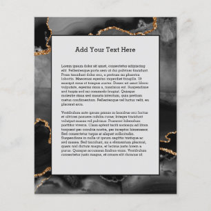 Faux Gray Marged Agate Golden Glitter Black Stone Flyer