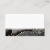 Faux Gray Marged Agate Golden Glitter Black Stone Klantenkaartje (Voorkant)