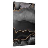 Faux Gray Marged Agate Golden Glitter Black Stone Klembord (Rechts)