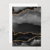 Faux Gray Marged Agate Golden Glitter Black Stone Menu (Voorkant / Achterkant)