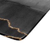 Faux Gray Marged Agate Golden Glitter Black Stone Snijplank (Hoek)