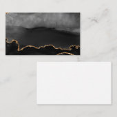 Faux Gray Marged Agate Golden Glitter Black Stone Visitekaartje (Voorkant / Achterkant)