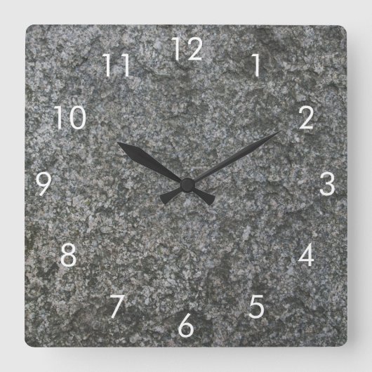 Faux Gray Stone Vierkante Klok (Voorkant)