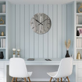 Faux Gray Wooden Board Ronde Klok