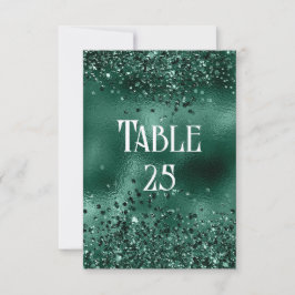 Faux Green Glitter en Folie Trouwtafel Nummer Kaart