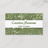 Faux Green Glitter Event Planner Stijlvolle Glitte Visitekaartje (Voorkant)