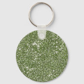 Faux Green Glitter Texture and Custom Monogram Sleutelhanger (Achterkant)