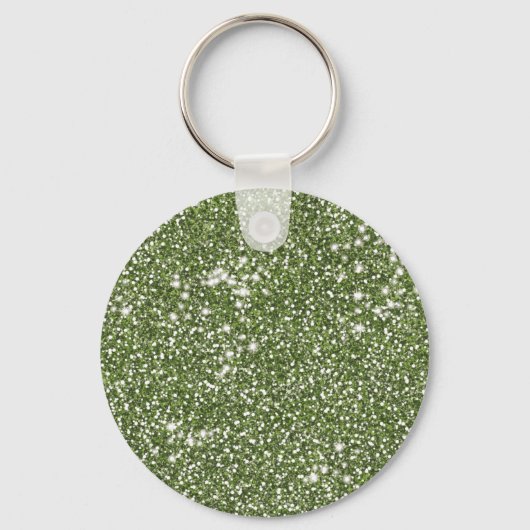 Faux Green Glitter Texture and Custom Monogram Sleutelhanger (Achterkant)
