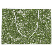 Faux Green Glitter Texture Kijk-like Graphic Groot Cadeauzakje (Achterkant)