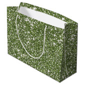 Faux Green Glitter Texture Kijk-like Graphic Groot Cadeauzakje (Achterkant Gekanteld)