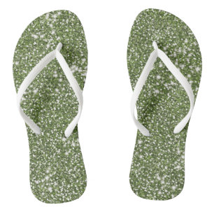 Faux Green Glitter Texture Kijk-like Graphic Teenslippers