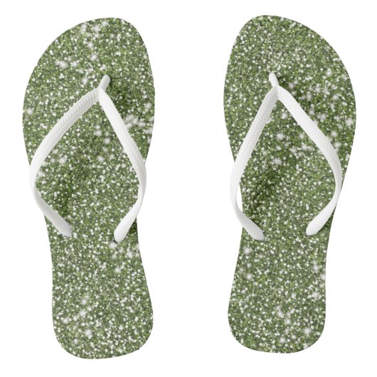 Faux Green Glitter Texture Kijk-like Graphic Teenslippers (Voetbed)