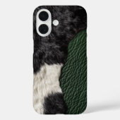 Faux Green Leather Koe Spotted Hide fur Case-Mate iPhone Case (Achterkant)
