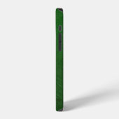Faux Green Leather White Monogram op maat gemaakt iPhone Hoesje (Linkerkant)
