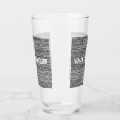 Faux Grey Fabric Bril met aangepaste tekst Glas (Links)