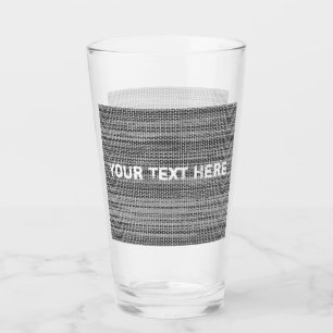 Faux Grey Fabric Bril met aangepaste tekst Glas