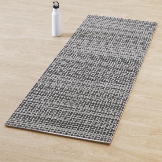 Faux Grey Fabric Cloth Modern Design Yoga Mat (In situ)