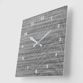 Faux Grey Fabric Cloth Moderne Design Wall Clock Vierkante Klok (Hoek)