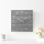 Faux Grey Fabric Cloth Moderne Design Wall Clock Vierkante Klok (Huis)