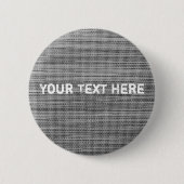 Faux Grey Fabric Custom Text Button (Voorkant)