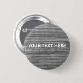 Faux Grey Fabric Custom Text Button (Voorkant /achterkant)