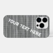 Faux Grey Fabric iPhone Case met aangepaste tekst iPhone Hoesje (Achterkant horizontaal)