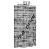 Faux Grey Fabric Kolf met aangepaste tekst Heupfles (Rechts)