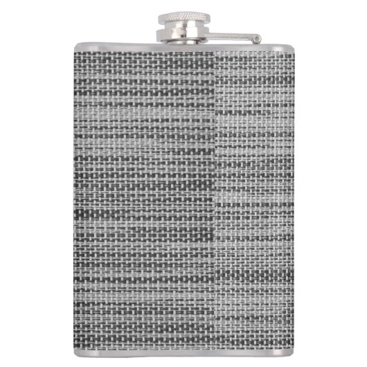 Faux Grey Fabric Kolf met aangepaste tekst Heupfles (Achterkant)