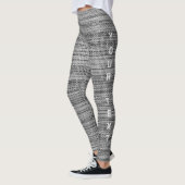 Faux Grey Fabric Leggings met aangepaste tekst (Links)