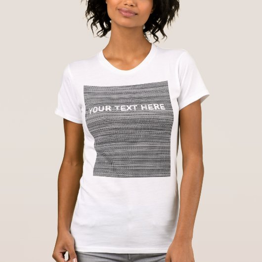 Faux Grey Fabric T-Shirt Jouw tekst (Voorkant)