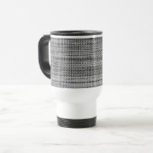 Faux Grey Fabric Travel Mug Reisbeker (Voorkant links)