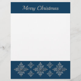 Faux Grey Folie Snowflakes op blauw (geen echte Fo Briefhoofd
