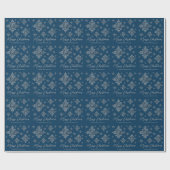 Faux Grey Folie Snowflakes op blauw (geen echte Fo Cadeaupapier (Vlak)
