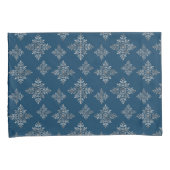 Faux Grey Folie Snowflakes op blauw (geen echte Fo Kussensloop (Voorkant-Rechts)
