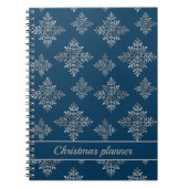 Faux Grey Folie Snowflakes op blauw (geen echte Fo Notitieboek (Voorkant)